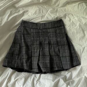 grey plaid mini skirt